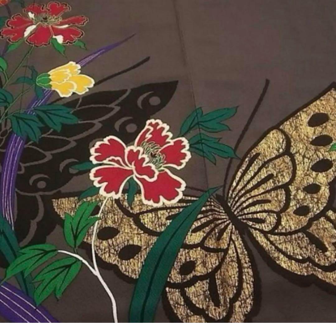 大特価SALE中★振袖フルセット【9点】★成人式★蝶々柄★モダン★正絹