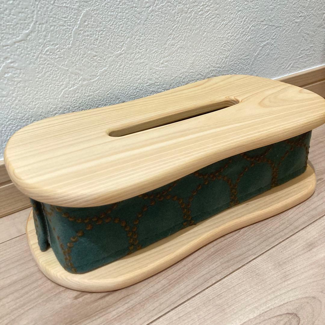 ミナペルホネン　キシル　ティッシュカバー　kaku　グリーン　タンバリン