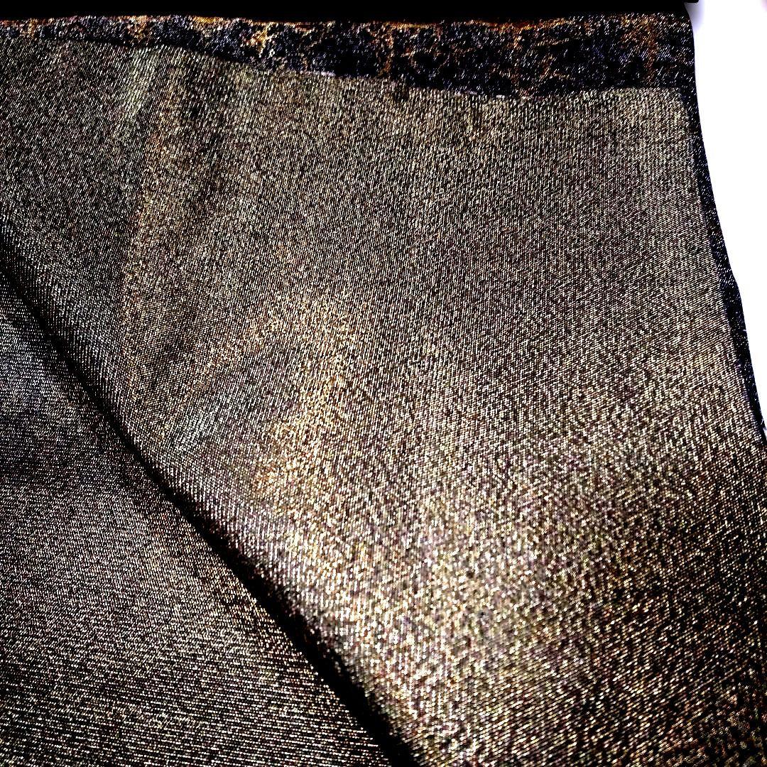 mamiです辻が花袋帯美しい金銀彩入り花柄刺繍黒と金銀地柄未使用品