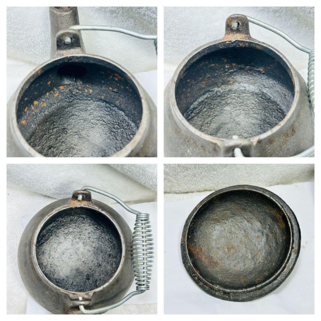 1900年代後半のビンテージ品　小型のAmerican camper鋳鉄製ケトル