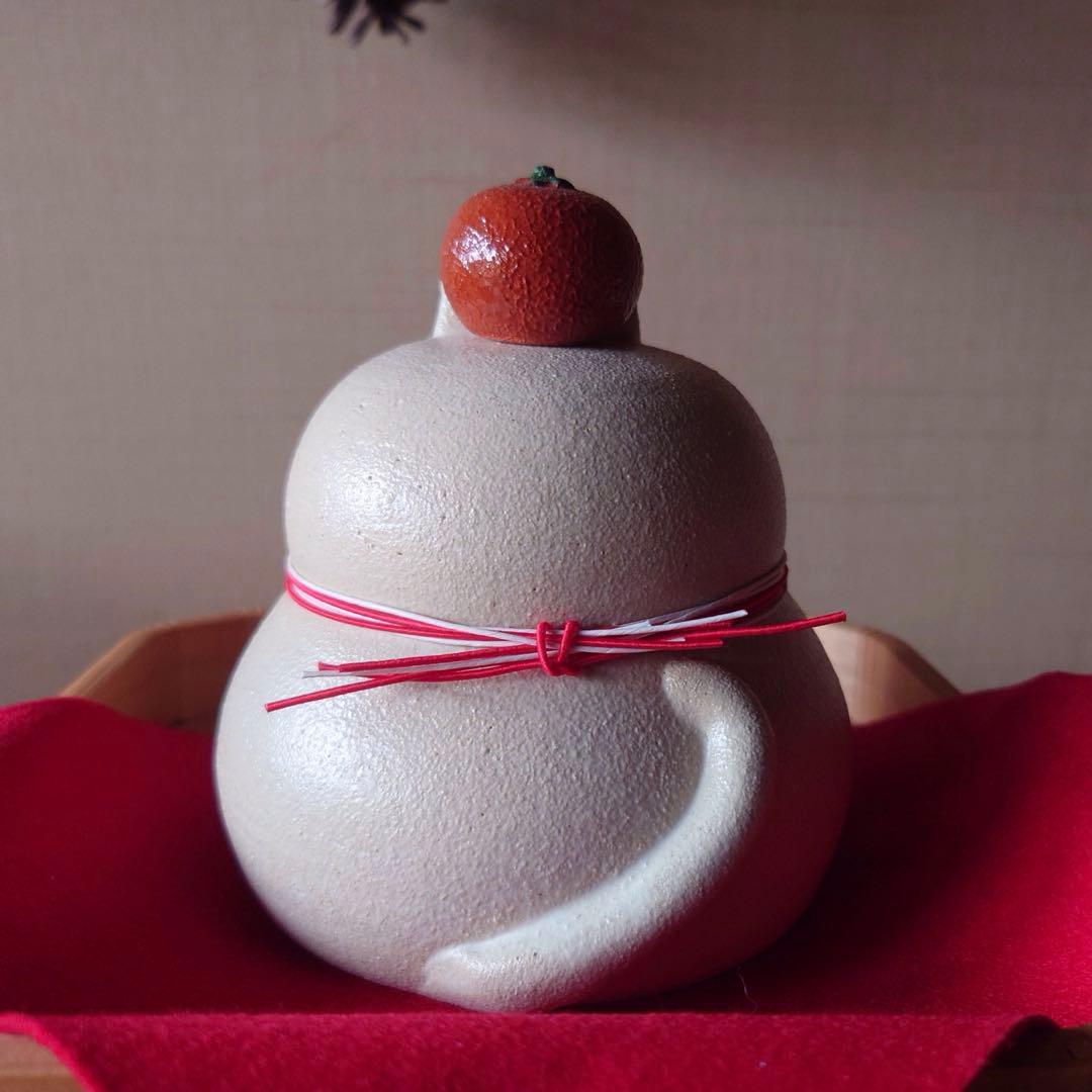 ねこ鏡餅　(*´꒳`*) 一体型＋みかん　【大】