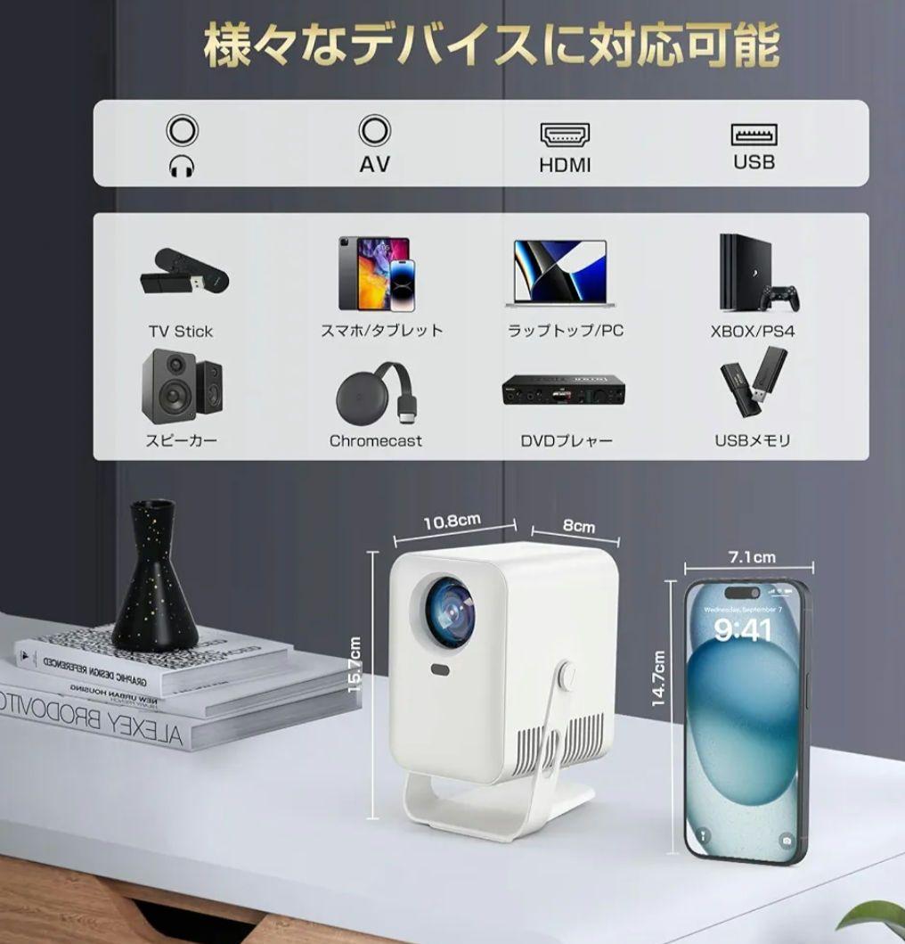 ✨2025年最新✨美品✨HD MULTIMEDIA 小型プロジェクター　白