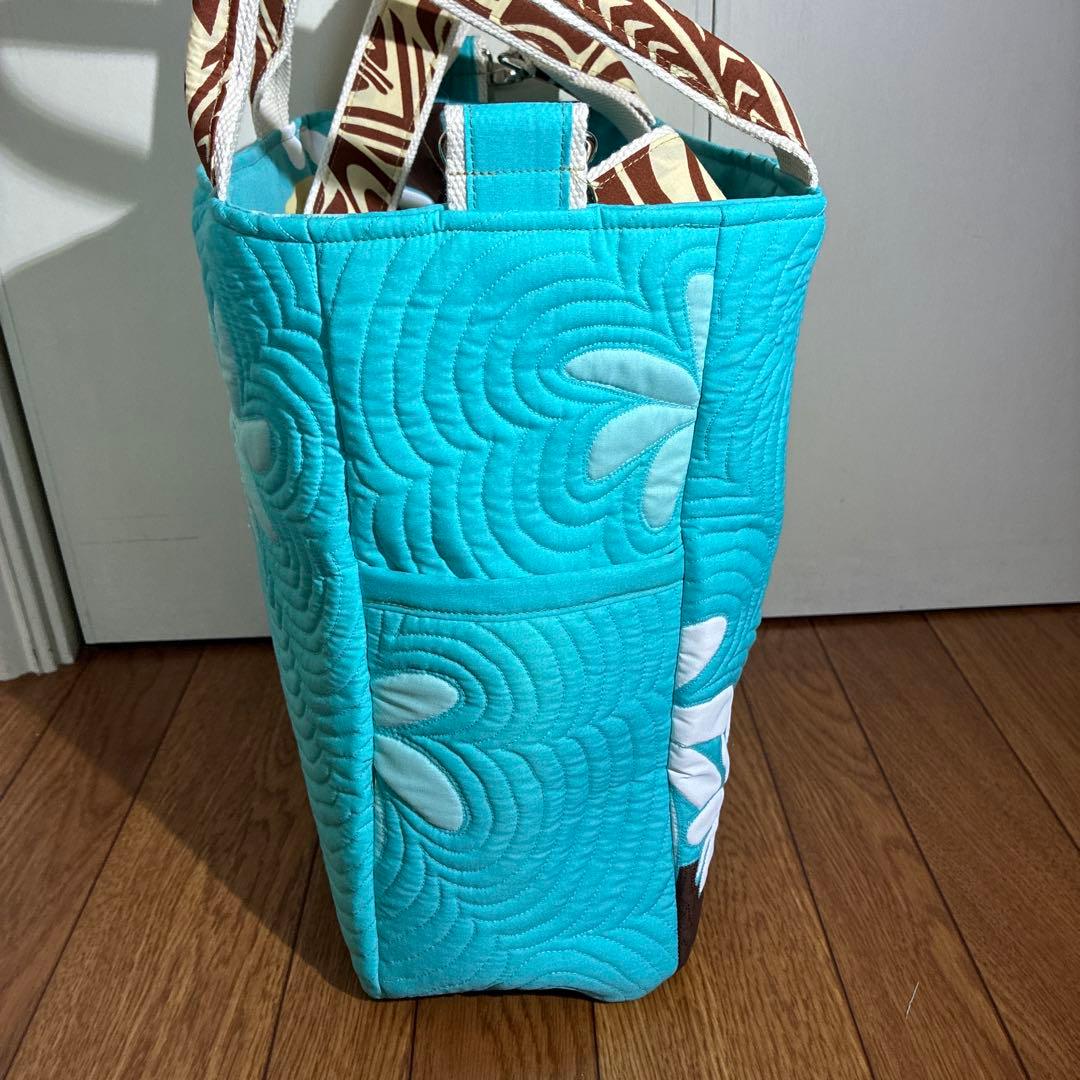 ハワイアン　ミシンキルト　2ウェイバッグ　フラガール