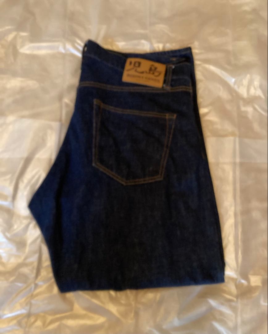 児島ジーンズ　15ozセルビッチパイプドワイドデニム