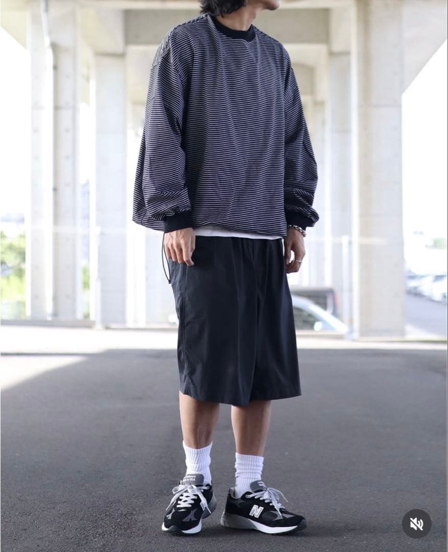 トップス is-ness BALLON BORDER LONG SLEEVE M