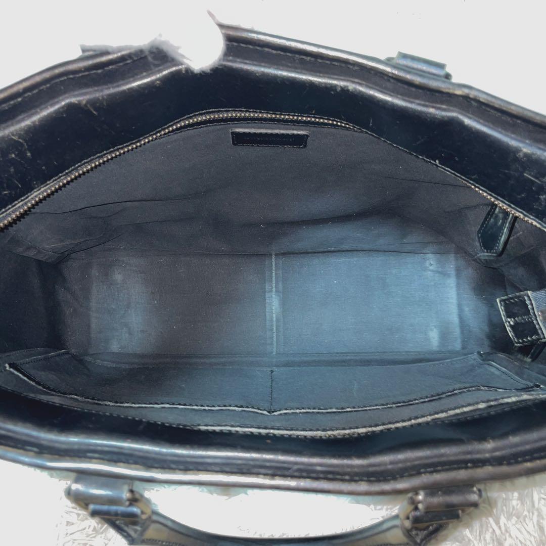 【良品】Burberry バーバリー　ブリーフケース　キャンバス　ブラック　黒