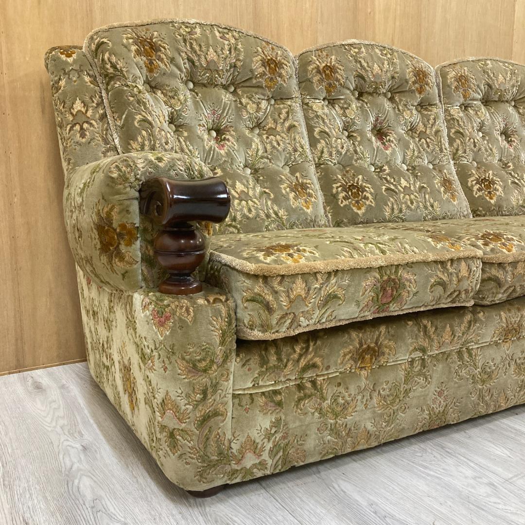 【オールドカリモク】金華山　３人掛けソファ　トリプルソファ　ヴィンテージ