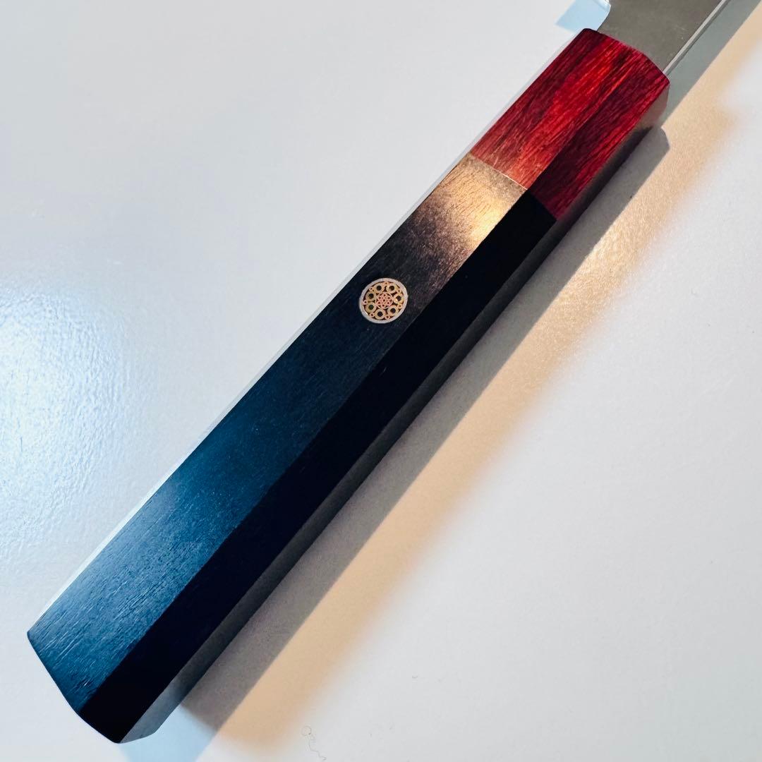 270mm 先丸　柳刃包丁 鏡面　黒檀紫檀八角柄 刺身包丁 全鋼