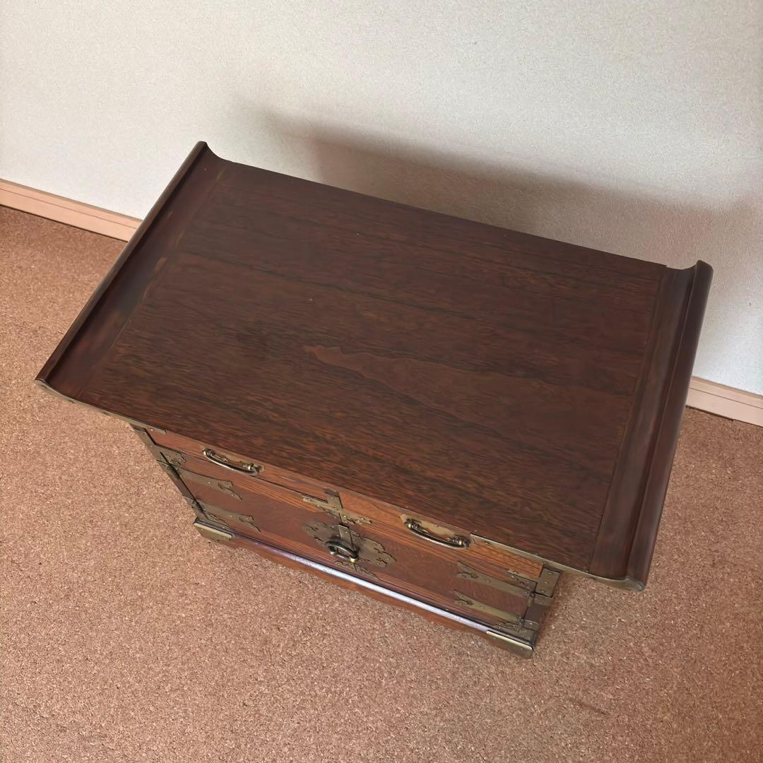 李朝 李朝家具 真鍮金具 無垢材 魚型錠前 モリジャン バンダジ 箪笥 韓国美術