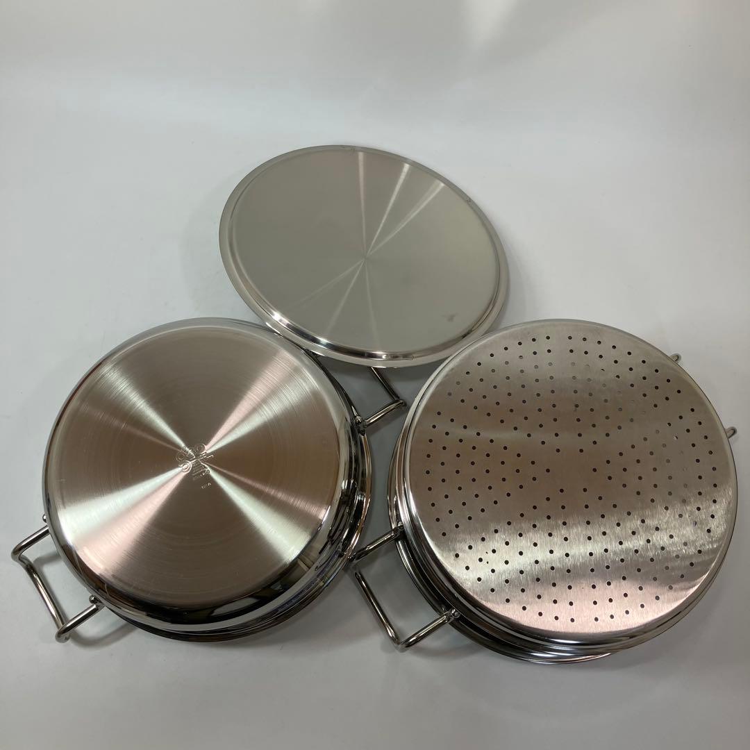 A2F69■ジオプロダクト 蒸し器付鍋 25cm geo PRODUCT