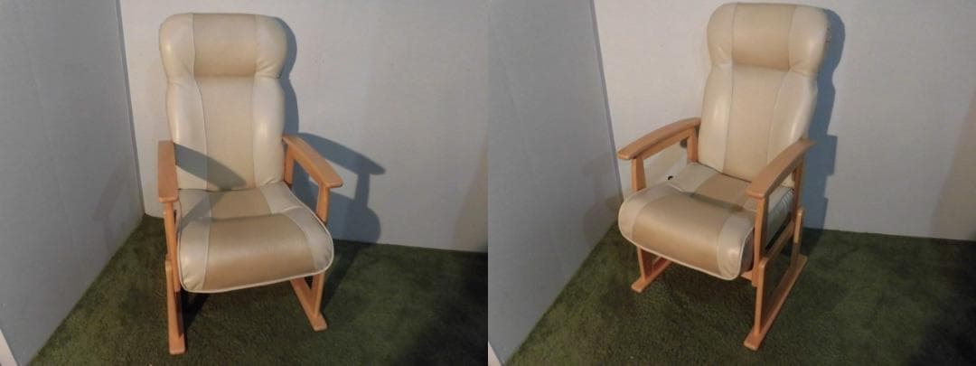 アウトレット★レバーレバー式リクライニングパーソナルお座敷用高座椅子【ベージュ】