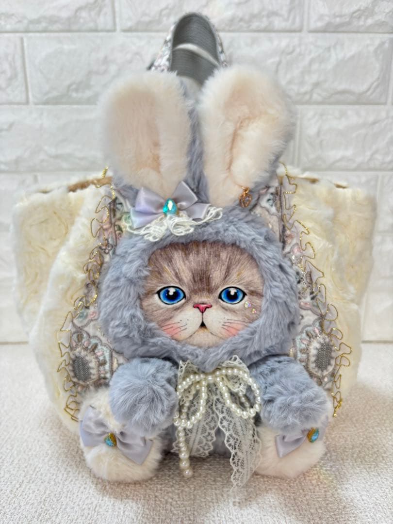ね*】様 コヤンイサムチョン　ハンドメイド　ファーバッグ　ルミちゃん　グレーうさ