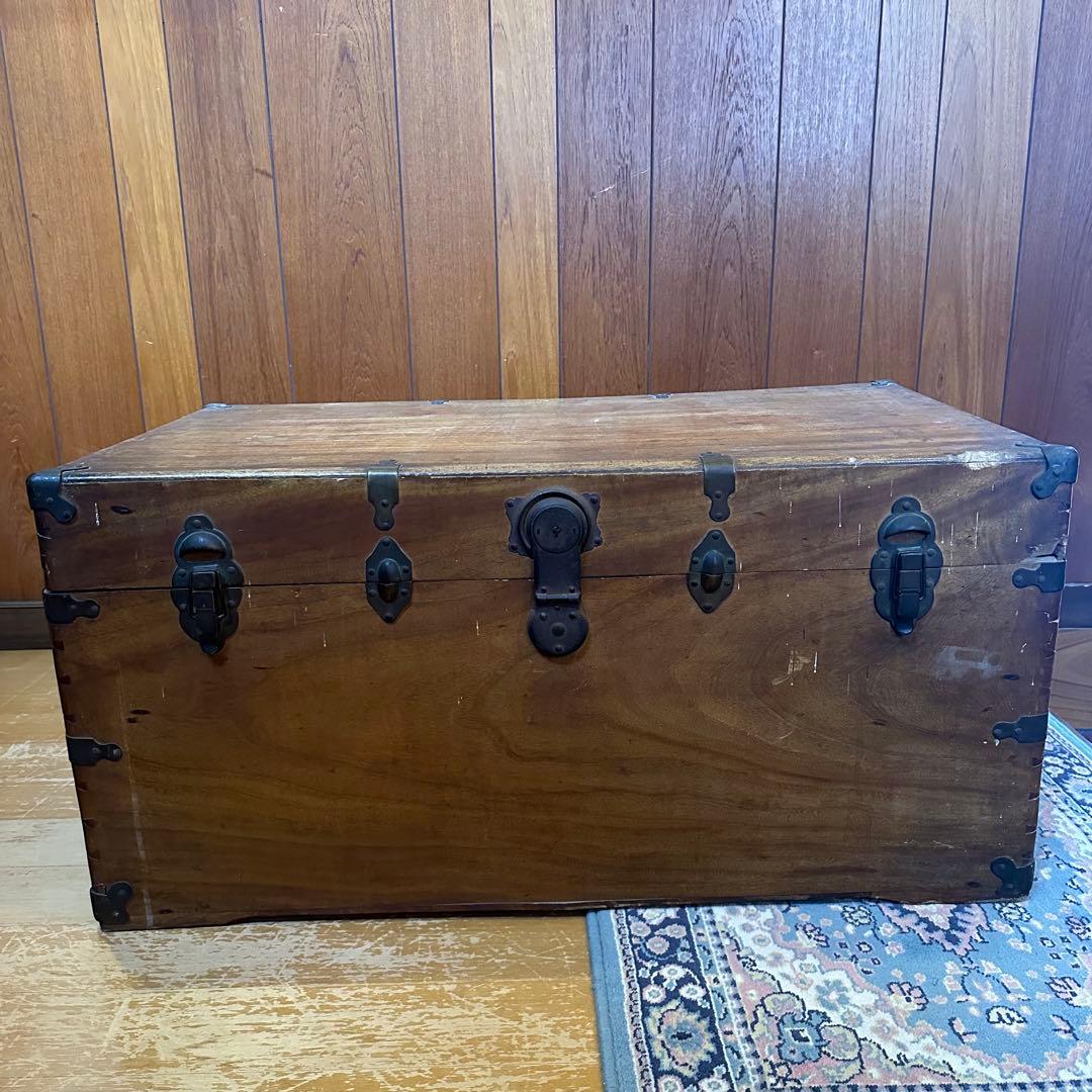 最終値下げ！アンティーク　木製トランクケース　長持　木箱