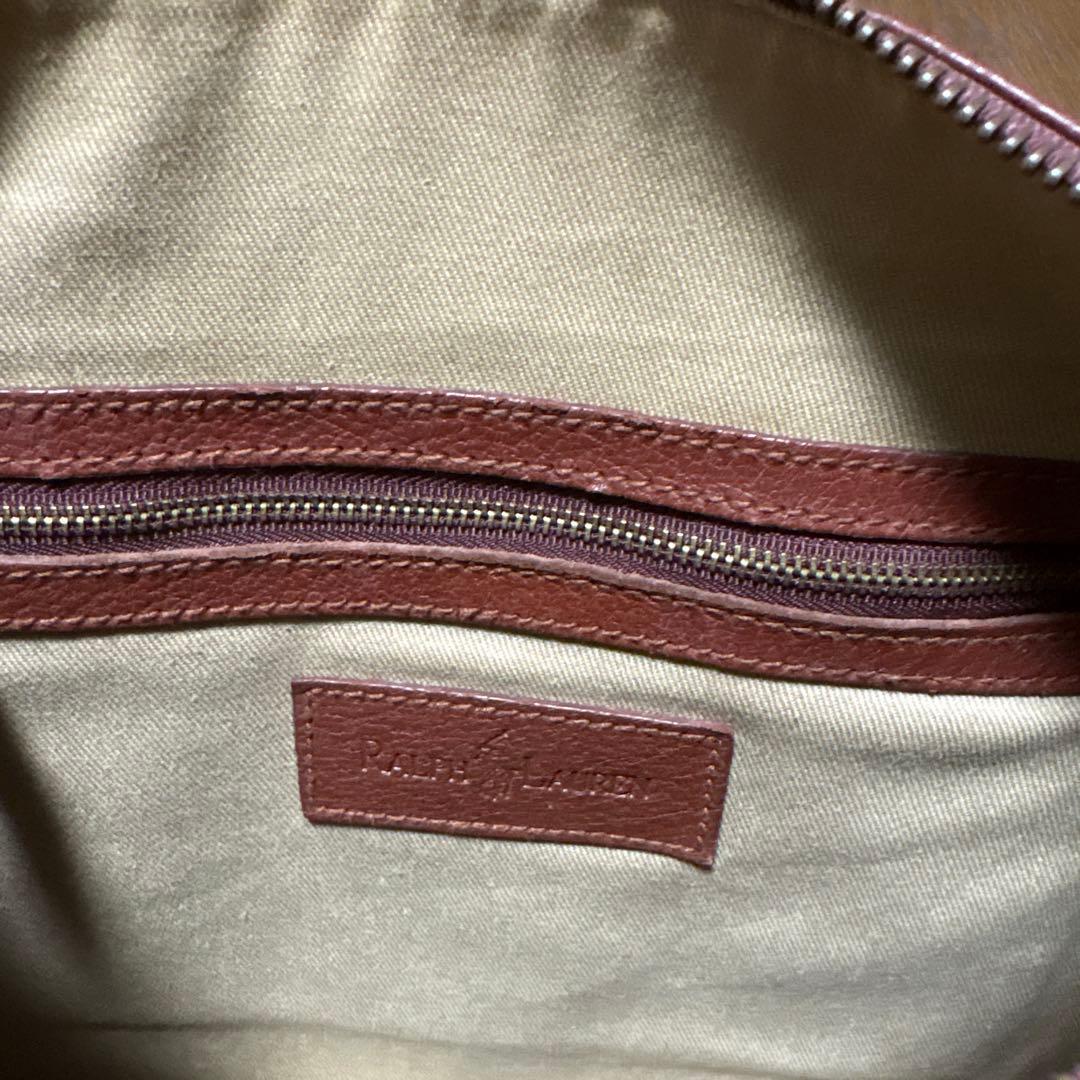 ポロラルフローレン ミニボストンバッグ　ハンドバッグ レザー 本革