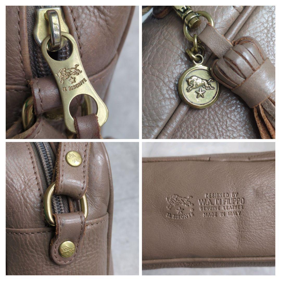 美品✨ イルビゾンテ 本革 ショルダーバッグ カメラバッグ デカロゴ フリンジ