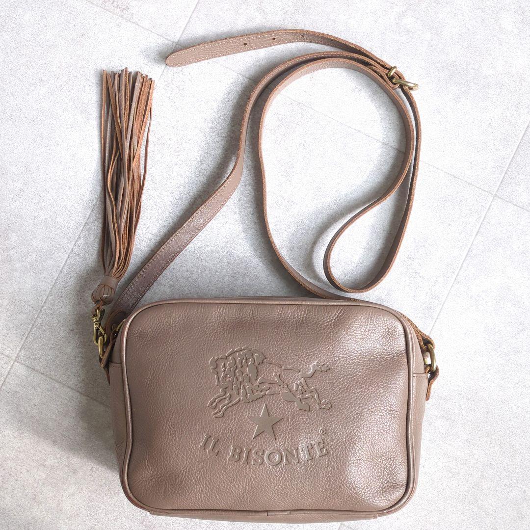 美品✨ イルビゾンテ 本革 ショルダーバッグ カメラバッグ デカロゴ フリンジ