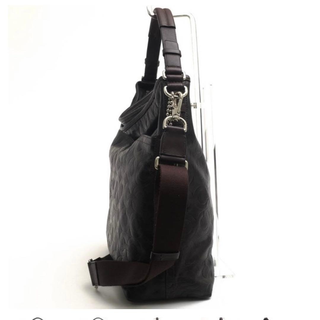 美品　COACH オプアート レザー ショルダーバッグ トートバッグ2way 黒