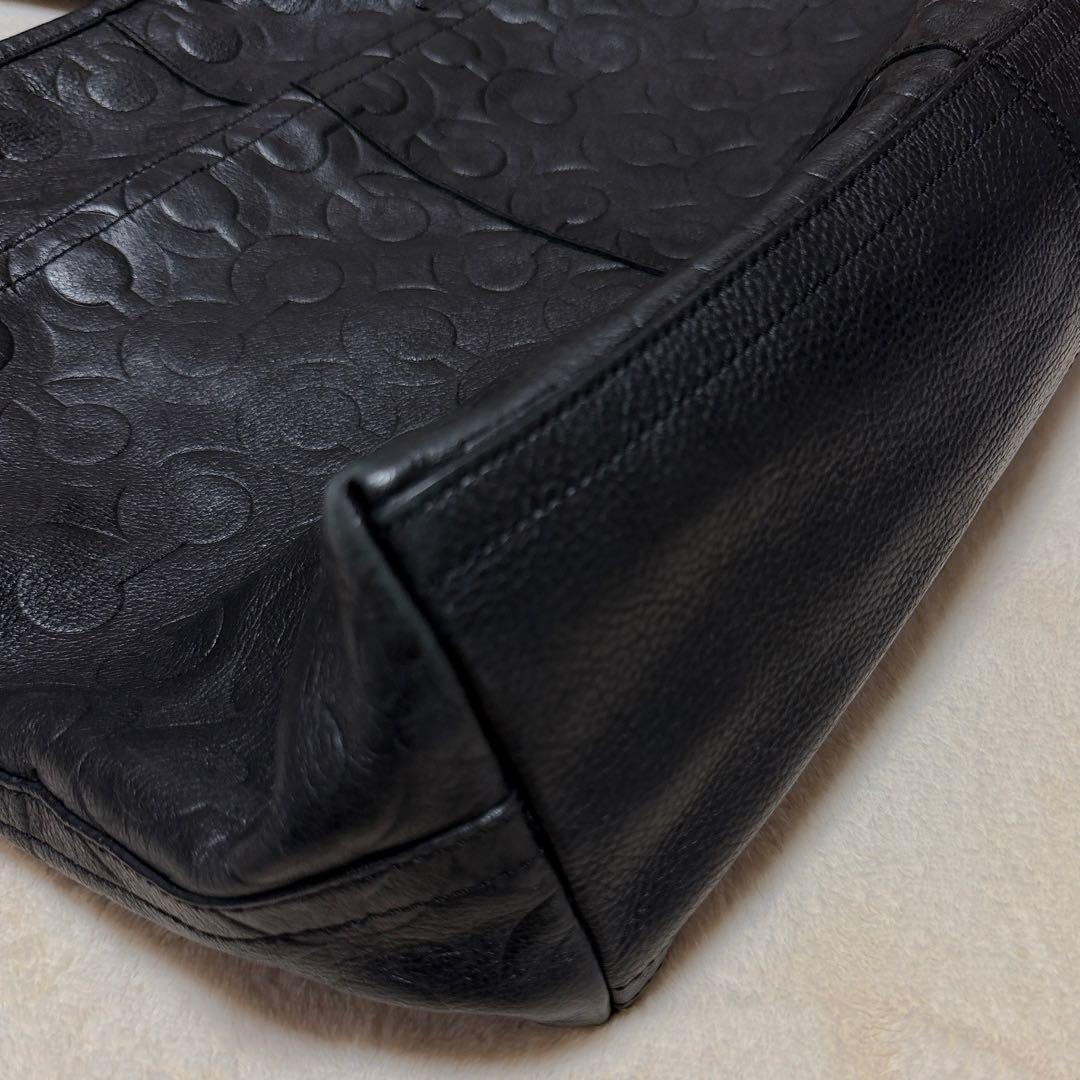 美品　COACH オプアート レザー ショルダーバッグ トートバッグ2way 黒