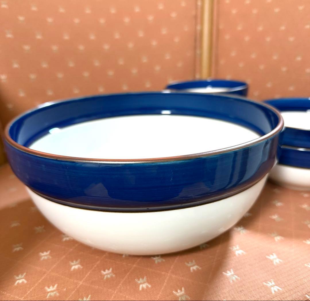 【未使用】日本製　波佐見焼　白山陶器　マルティブルー ボウル＆皿12個セット