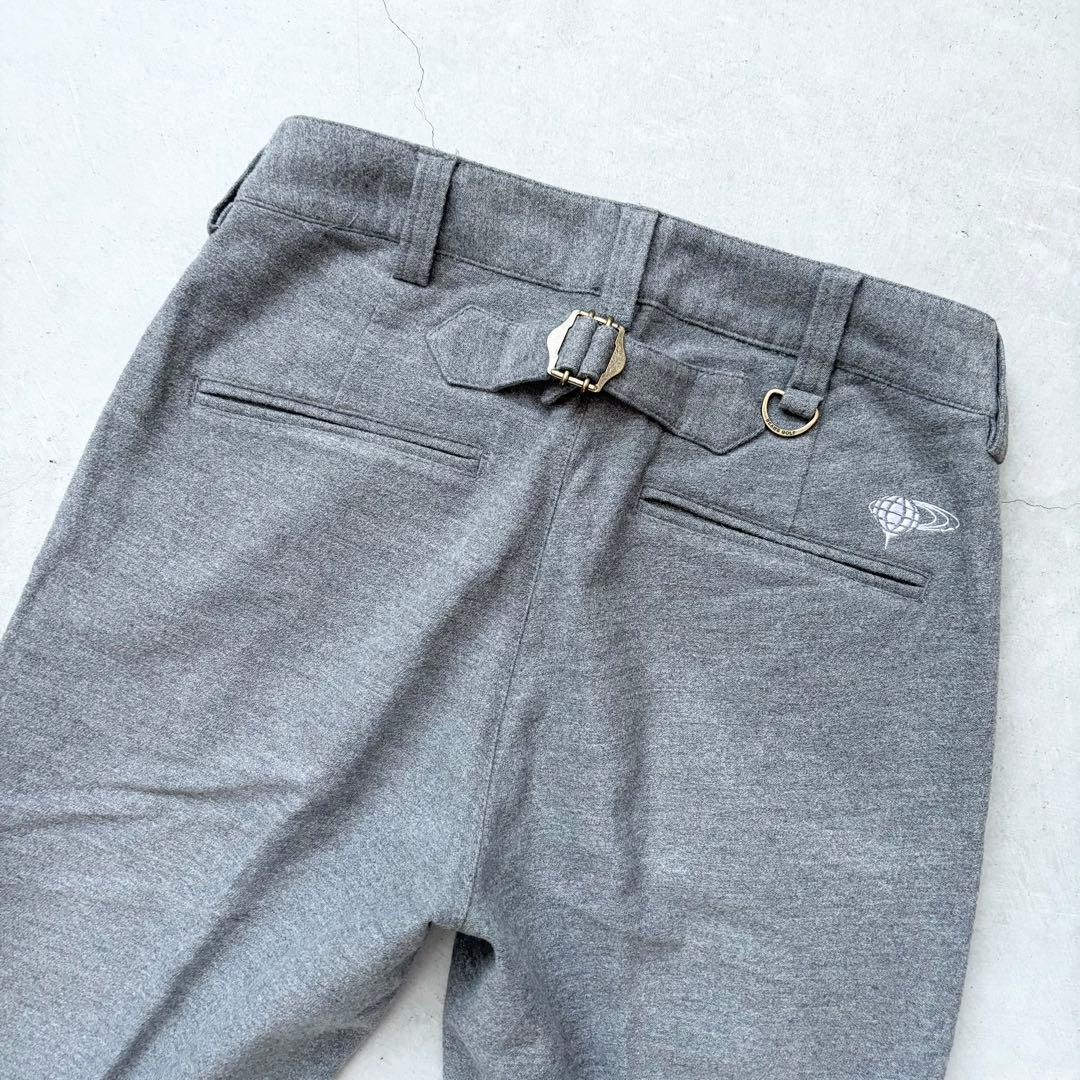 BEAMS GOLF ビームスゴルフ ロングパンツ 表微起毛 ロゴ グレー S