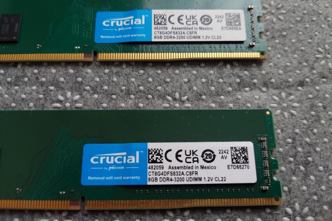 Crucial 16GB DDR4 メモリー 3200MHz 8GB×2枚