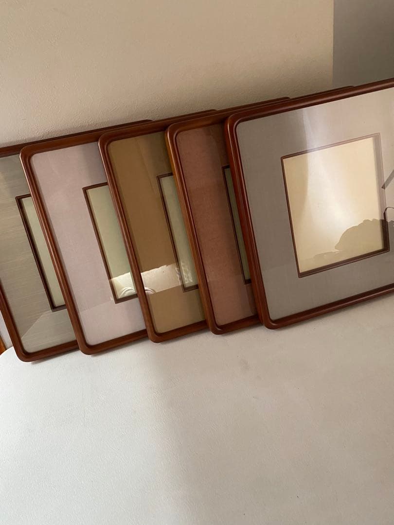 木製　額縁　5枚　隅丸　色紙額縁　未使用　書道　①