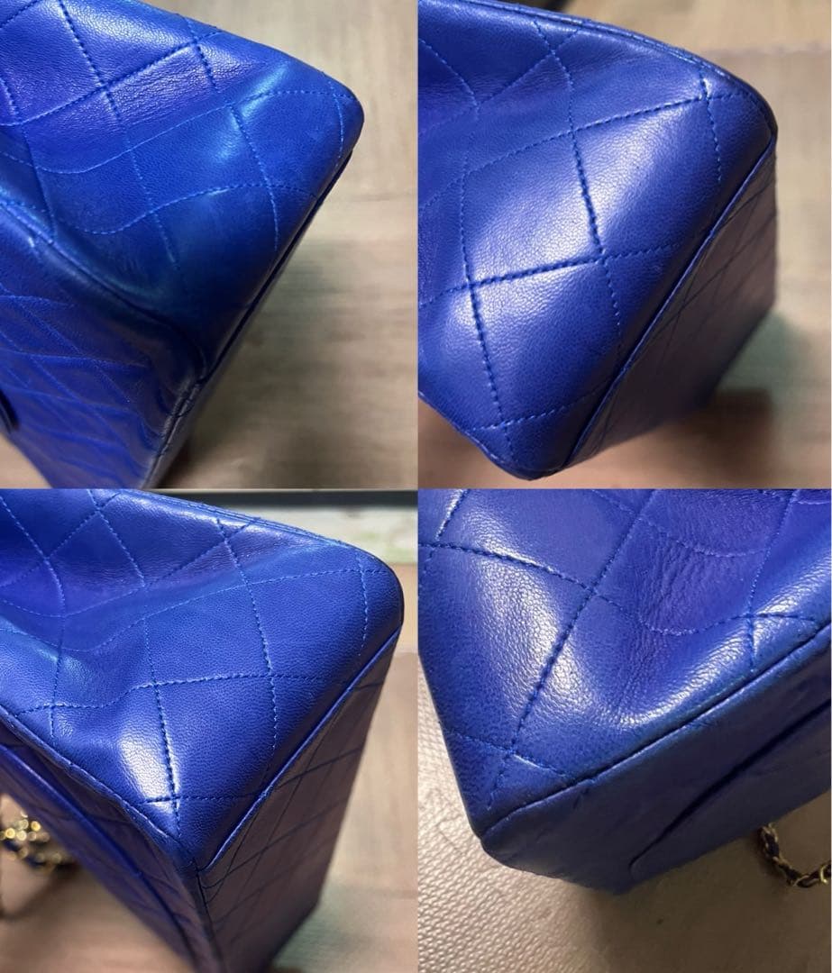 CHANEL ショルダーバッグ 青　マトラッセ　デカマトラッセ