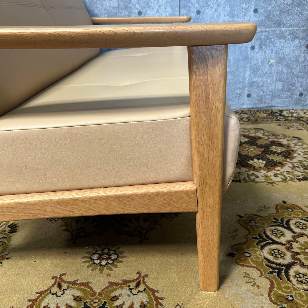 ꧁浜本工芸 HAMAMOTO꧂2人掛けアームソファ レザー 皮 肘置き 肘掛け