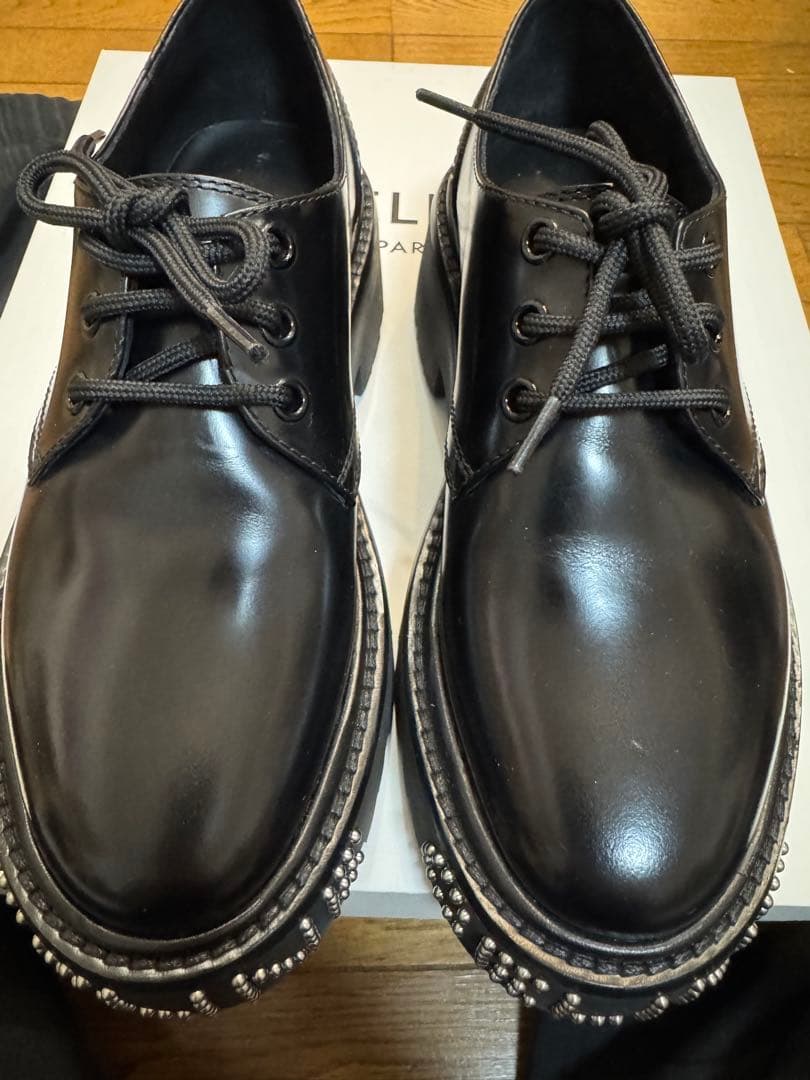 CELINE 厚底レースアップスタッズロゴシューズ 36.5