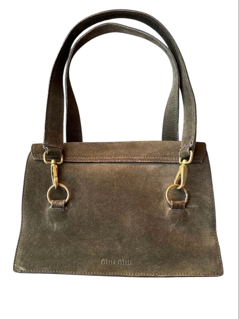 バッグ FW99\"miu miu\"buckle suede shoulder bag