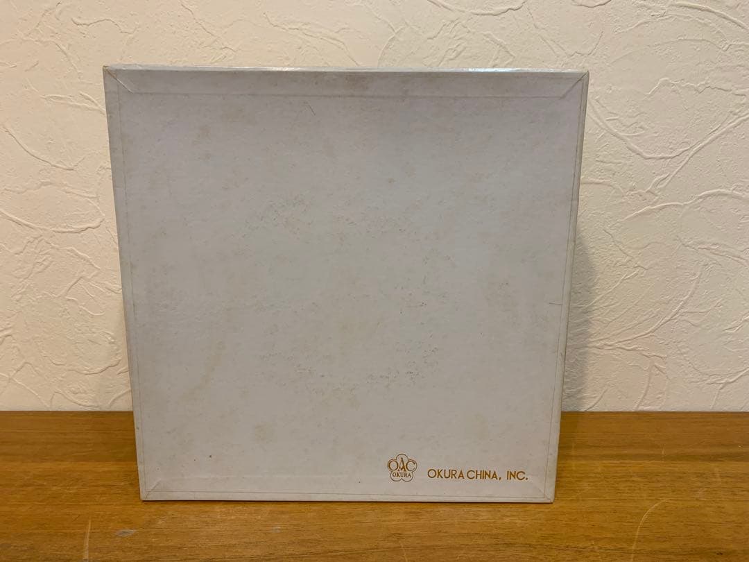 N1129-22★OKURA CHINA 青い花柄の陶器皿6枚セット 直径23㎝