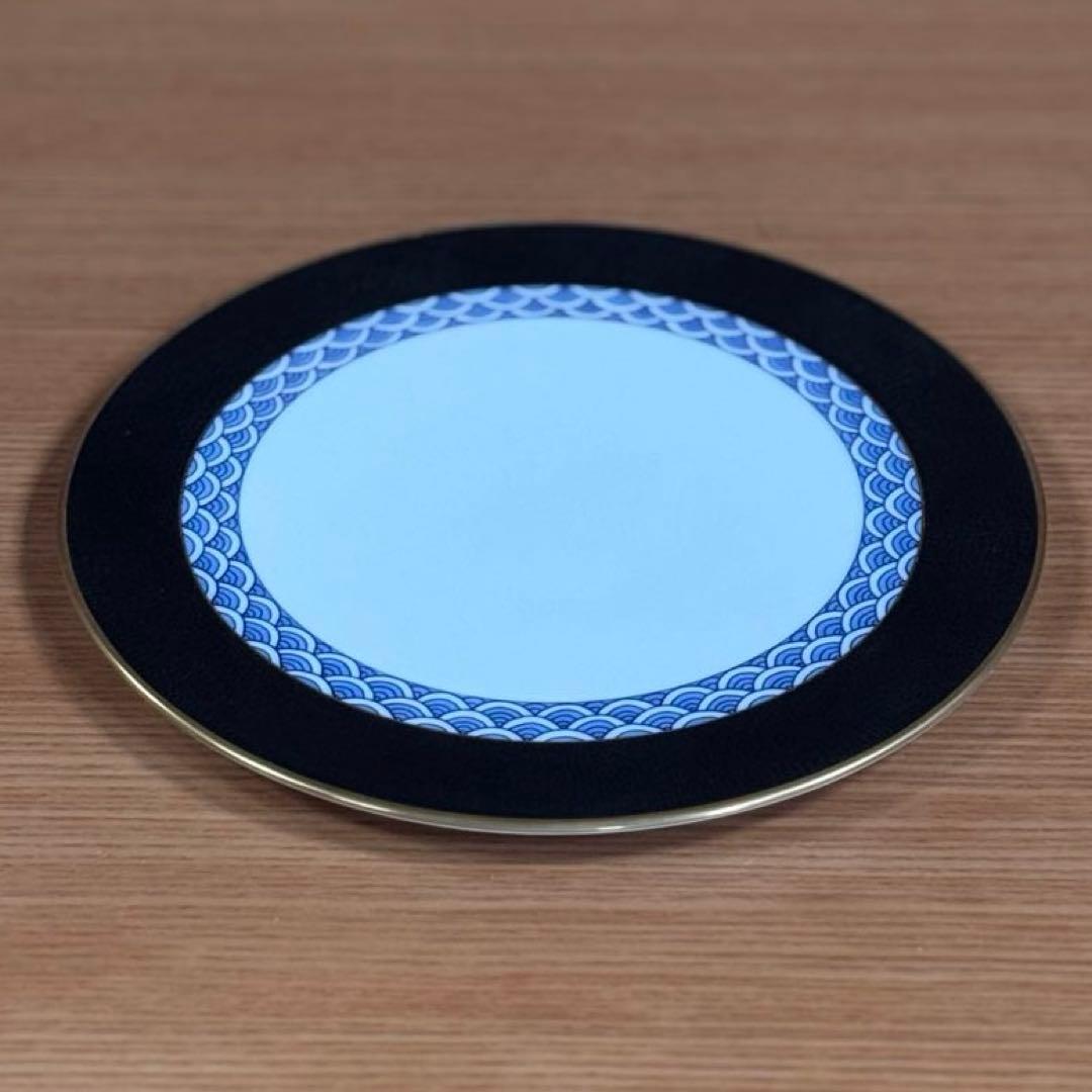 伊万里焼 畑萬陶苑 キュイール金彩青海波文 フラットプレート☆