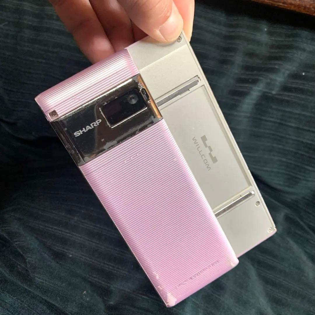 SHARP ピンク スライド式携帯電話 本体