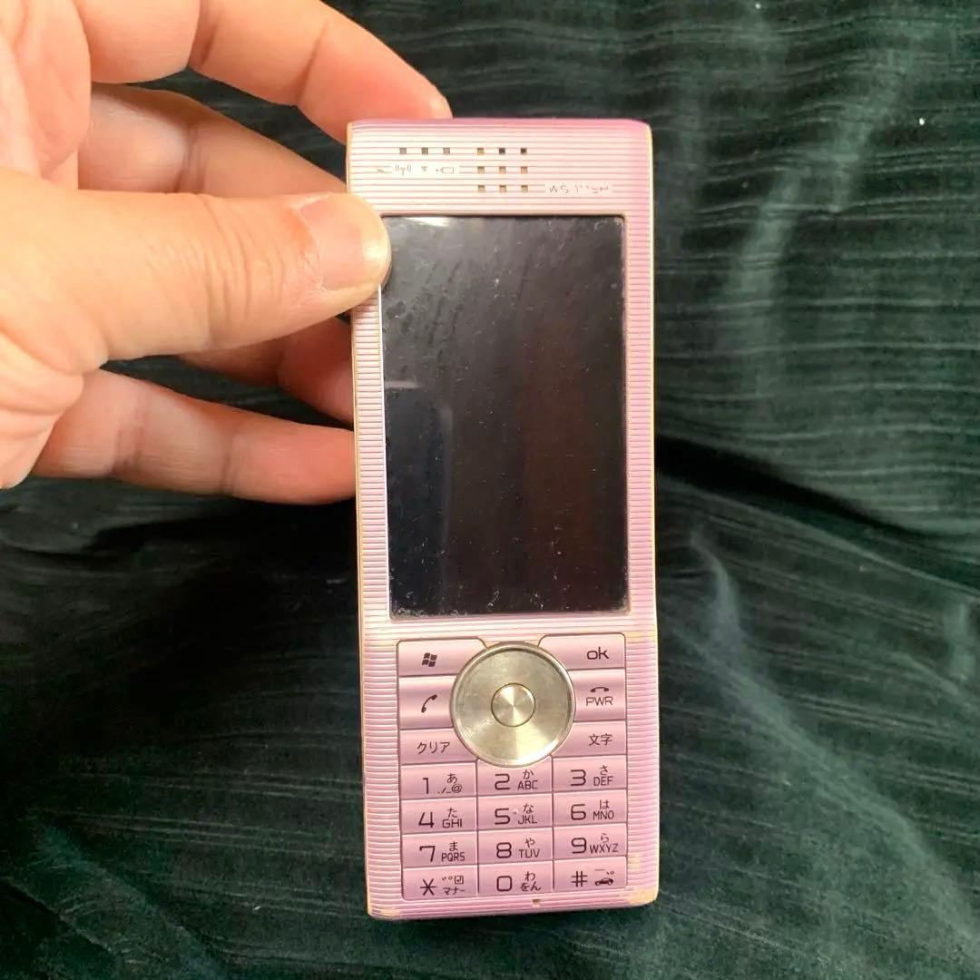 SHARP ピンク スライド式携帯電話 本体