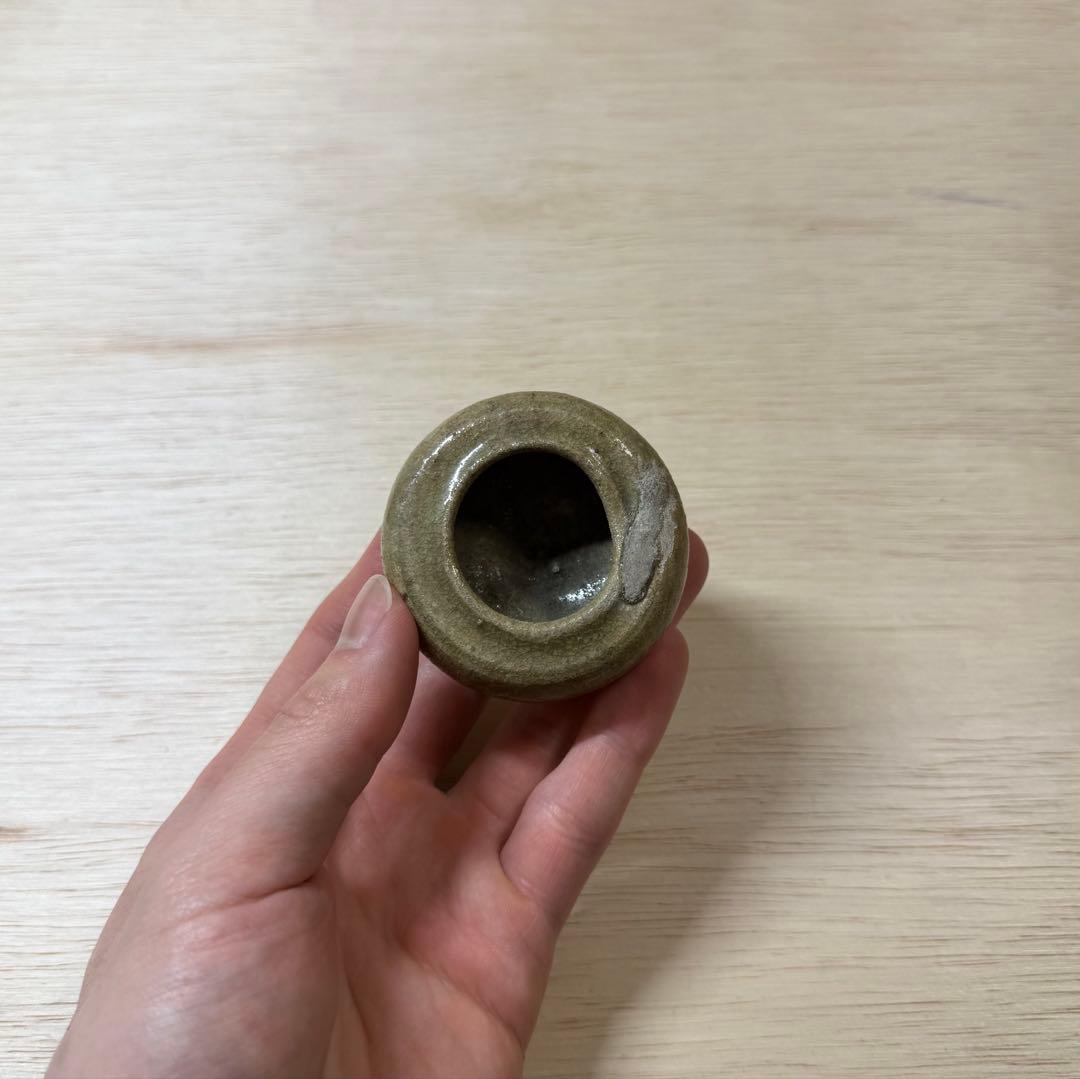 古瀬戸 灰釉 小壷 花器 室町時代 古信楽 古常滑 美濃 山茶碗 古美術 骨董