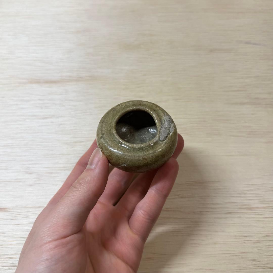 古瀬戸 灰釉 小壷 花器 室町時代 古信楽 古常滑 美濃 山茶碗 古美術 骨董