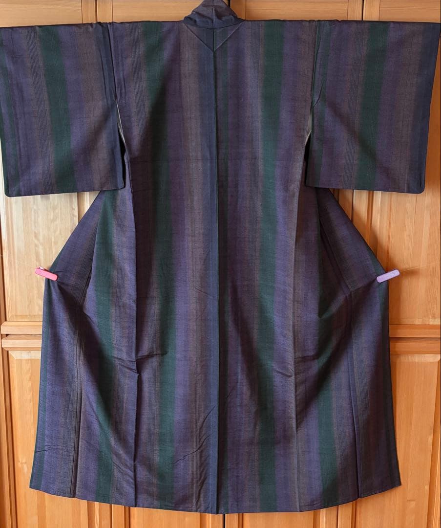 本場真綿絢結城紬　証紙付き　伝統工芸品　草木染　身丈159cm 裄66cm