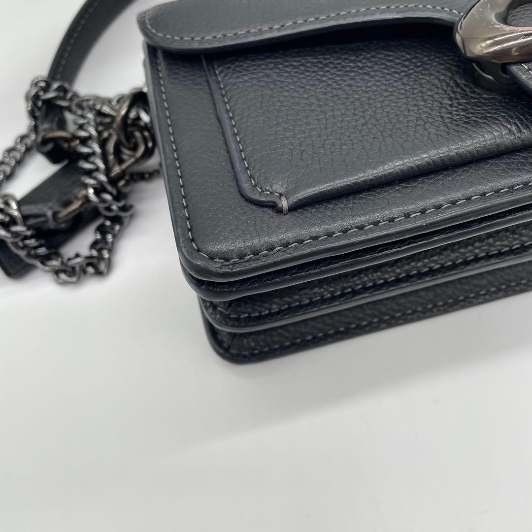 【美品】コーチ　タビー　2way バッグ　チェーン　レザー　ブラック