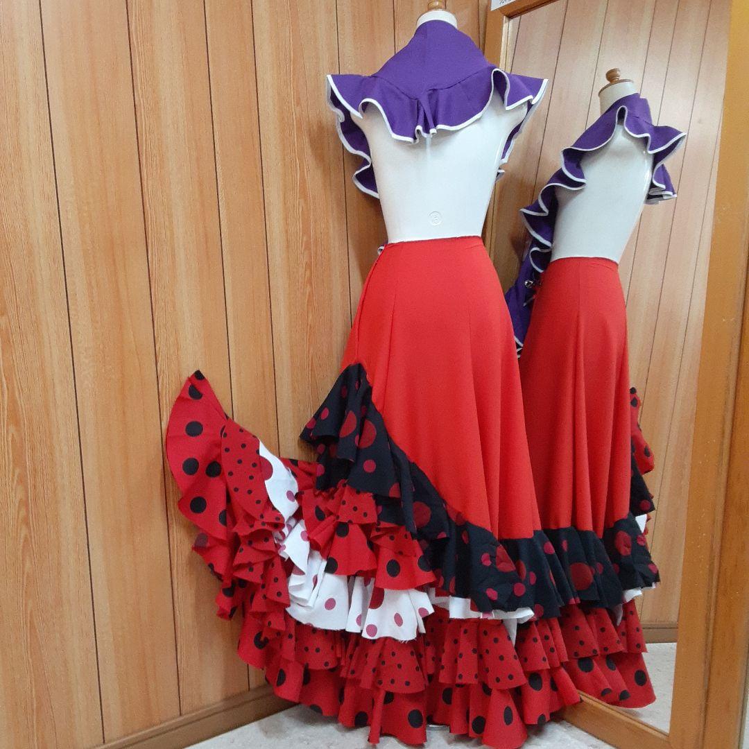 フラメンコ衣装　☆ファルダのみ　＊豪華3段フリル