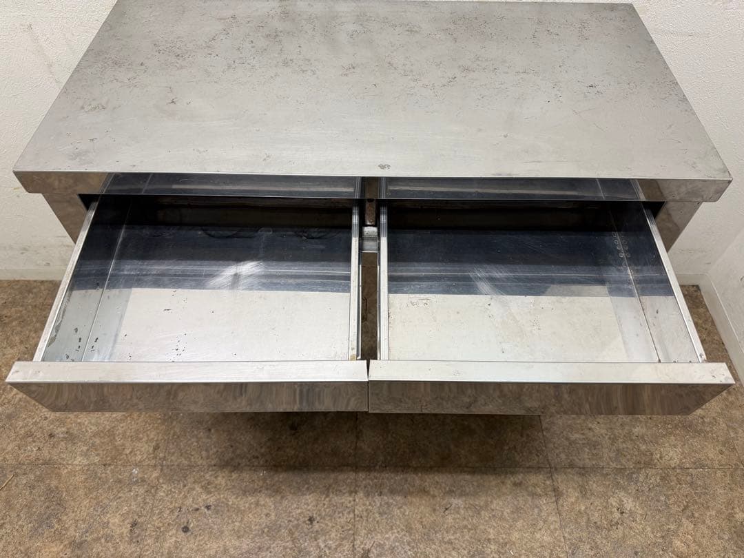 ステンレス　扉引き出し付き　作業台　飲食店　W９００ｘＤ４５０ｘＨ８００ｍｍ