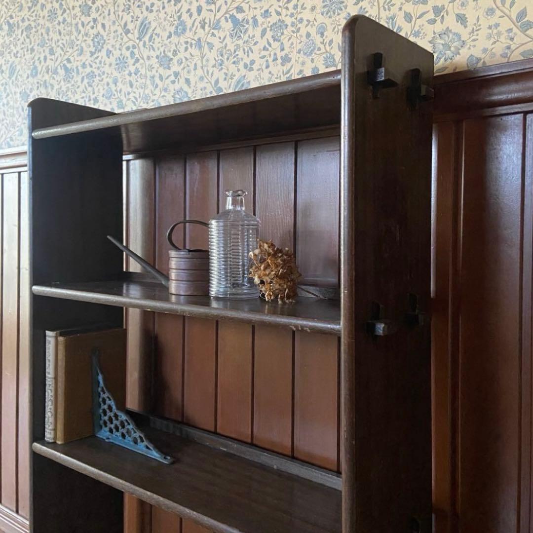 アンティーク　古い本棚　レトロ　楔棚　オープンラック　くさび棚