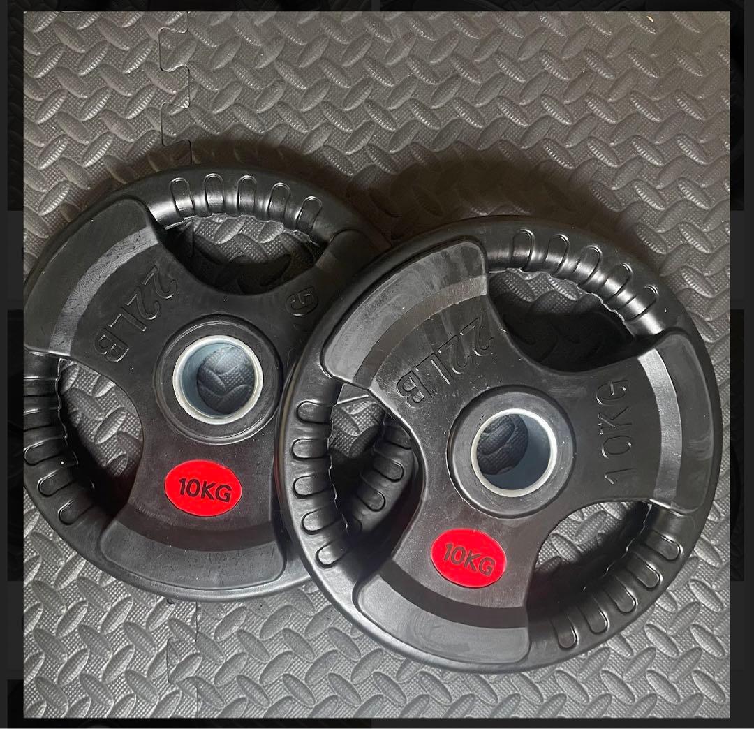 バーベルプレート［10kg×2］ラバーオリンピックシャフトΦ50mm