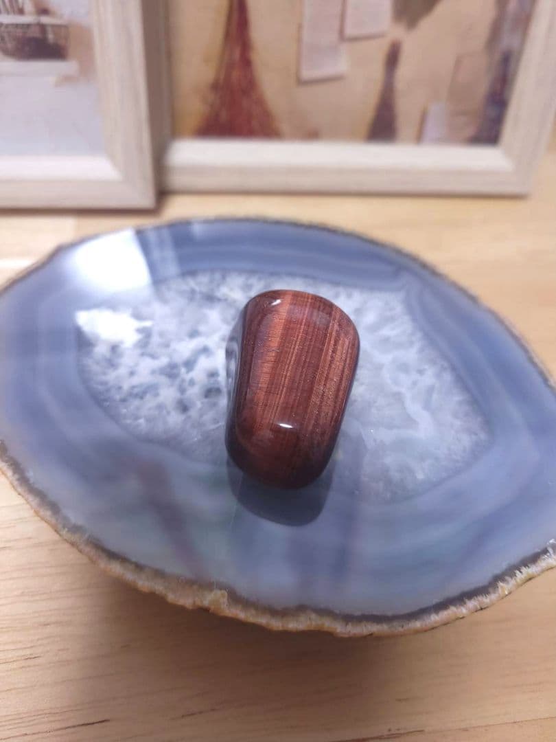 【№3】天然石　虎目石タイガーアイ レッドタイガーアイ アメジスト　3点タンブル