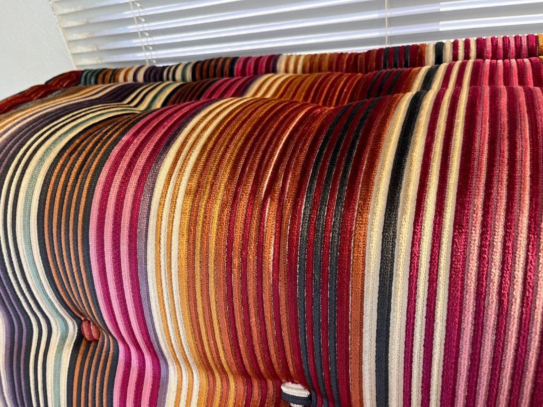 ロッシュボボア ソファ2点セット ミッソーニ生地 × マゼンダ座面下