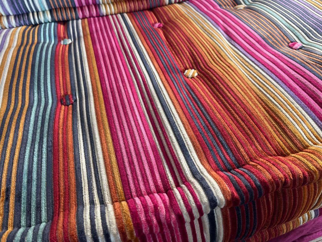 ロッシュボボア ソファ2点セット ミッソーニ生地 × マゼンダ座面下