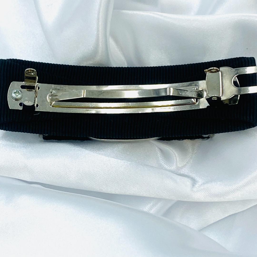 美品＊フェラガモFERRAGAMO＊バレッタ Vara Bow 黒xシルバー