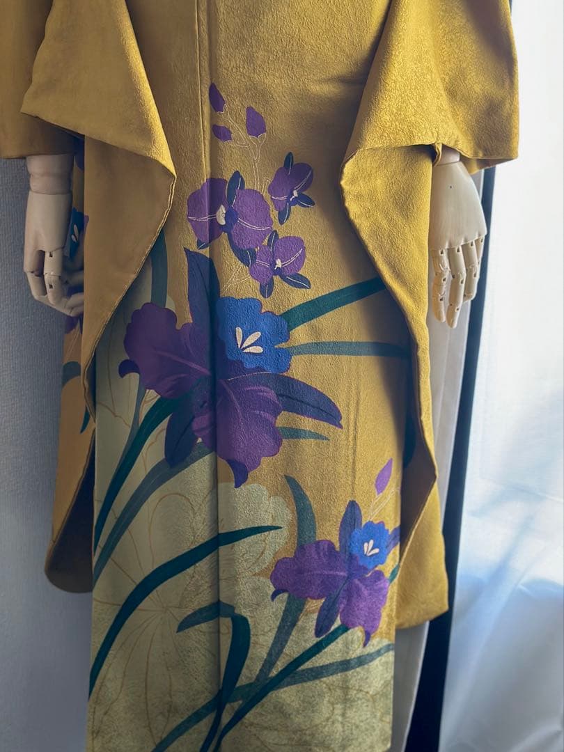 振袖 イエロー 花柄　フルセット