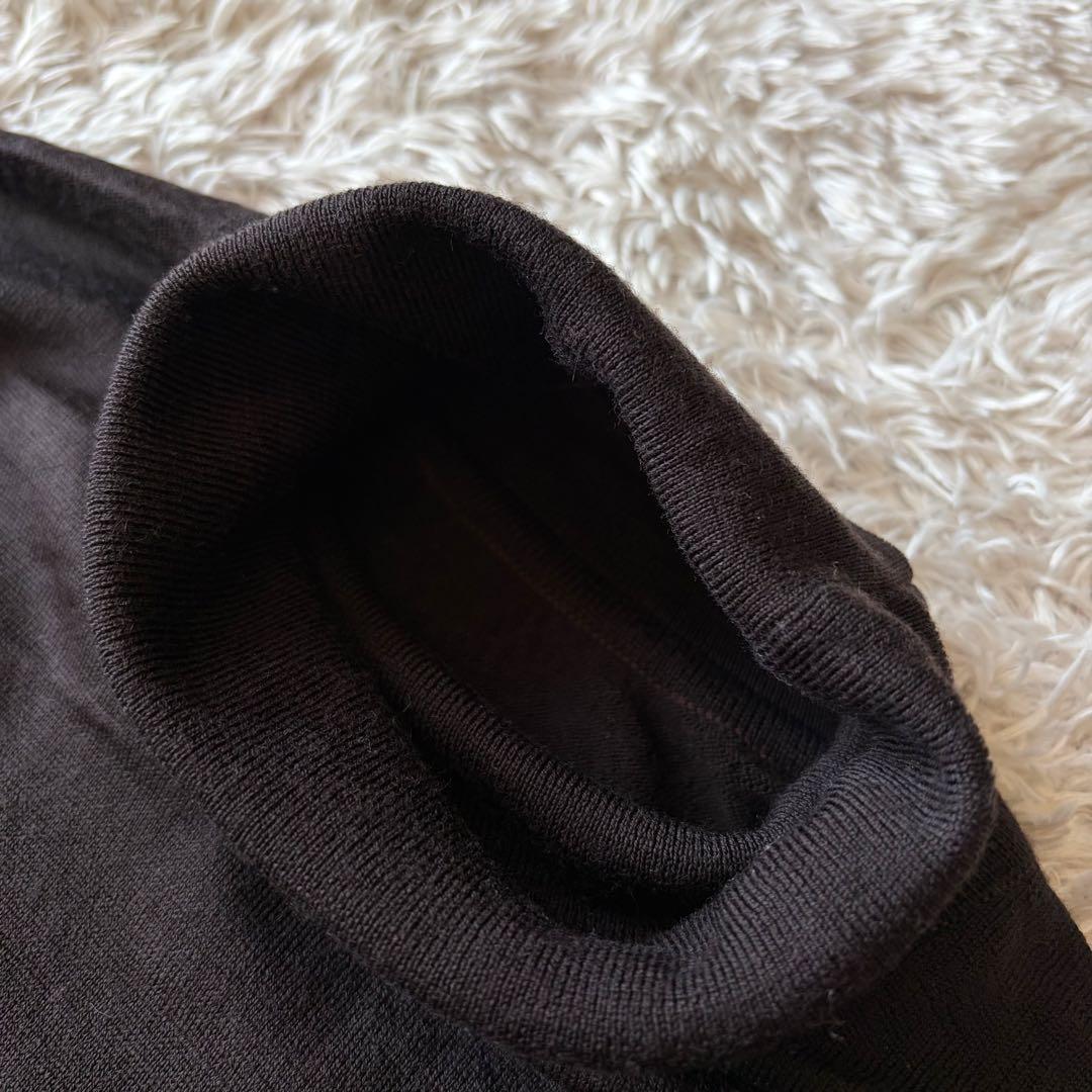 ジョンスメドレー JOHN SMEDLEY タートルネックウールニット F 茶