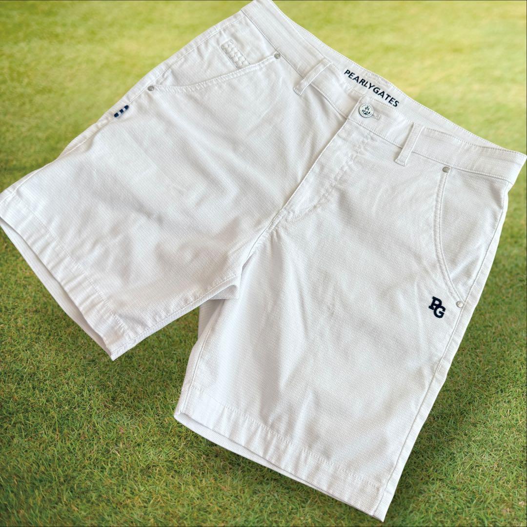 現行モデル　美品　パーリーゲイツ　ハーフパンツ　短パン　白　ホワイト　マリン