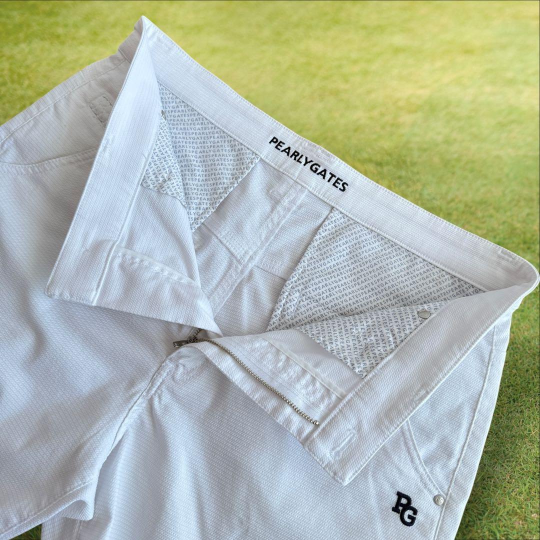 現行モデル　美品　パーリーゲイツ　ハーフパンツ　短パン　白　ホワイト　マリン